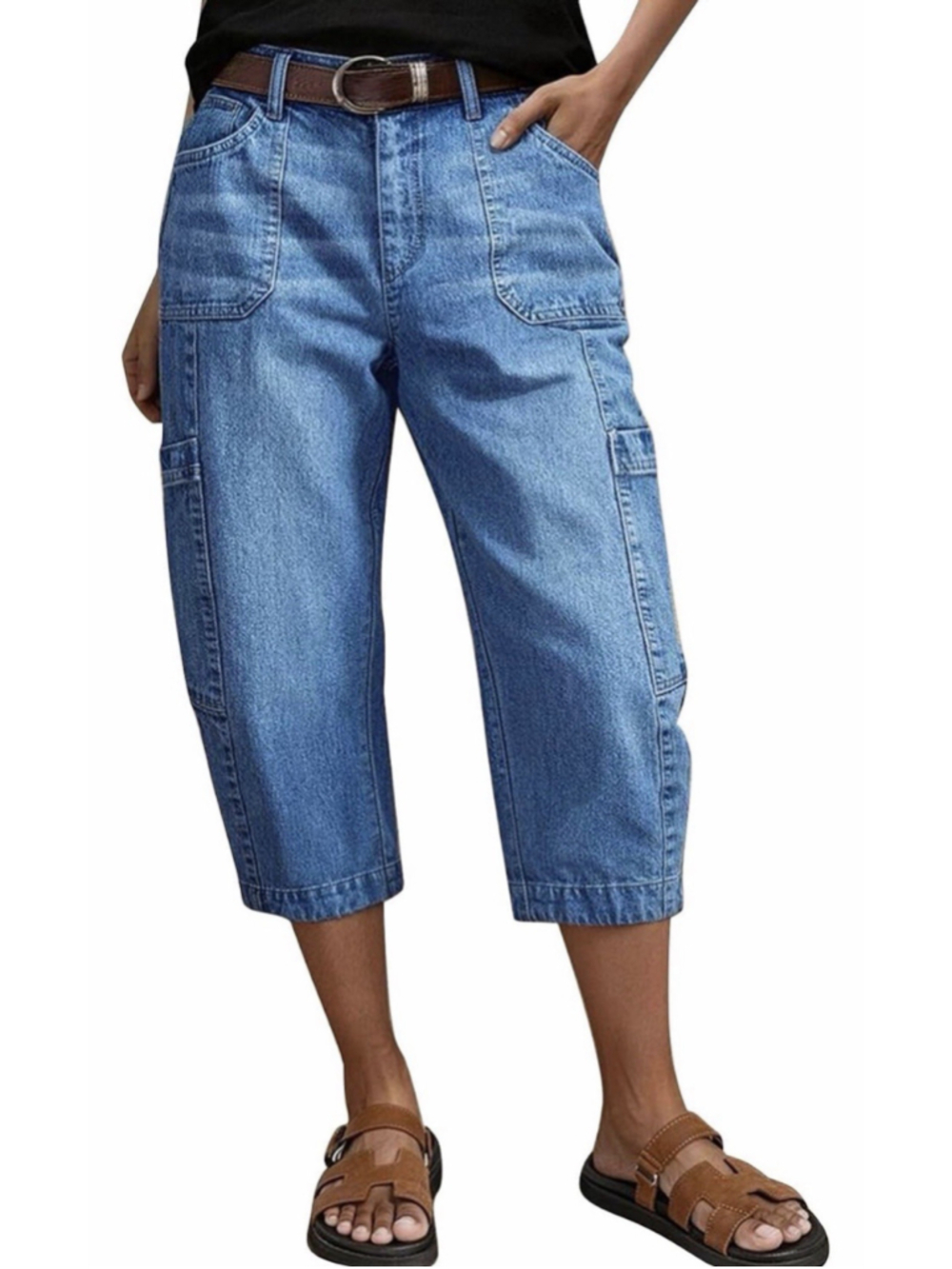 Flamingals Capri Straight Wide Leg Pants S